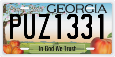 GA license plate PUZ1331