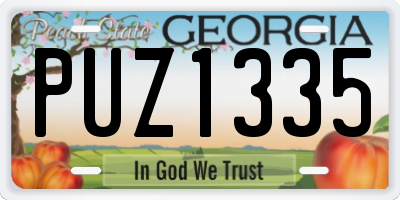 GA license plate PUZ1335