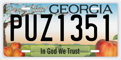 GA license plate PUZ1351