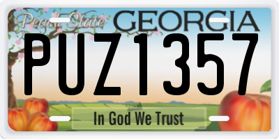GA license plate PUZ1357
