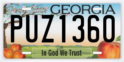GA license plate PUZ1360
