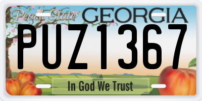 GA license plate PUZ1367