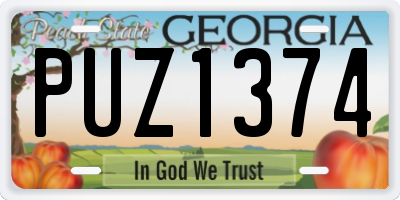 GA license plate PUZ1374