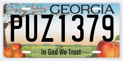 GA license plate PUZ1379