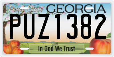 GA license plate PUZ1382