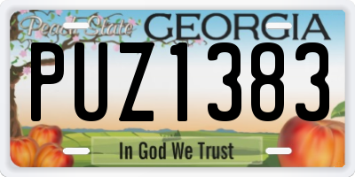 GA license plate PUZ1383