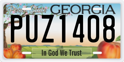 GA license plate PUZ1408