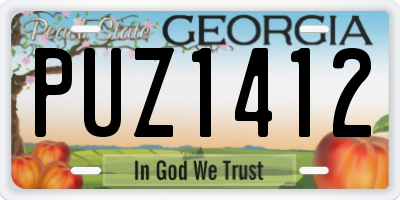 GA license plate PUZ1412