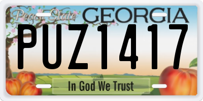 GA license plate PUZ1417