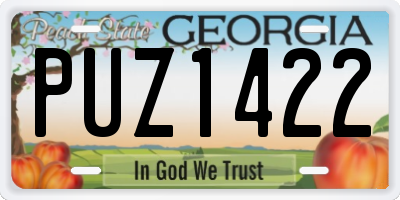 GA license plate PUZ1422