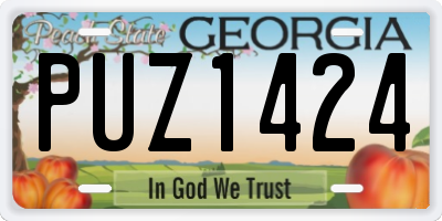 GA license plate PUZ1424