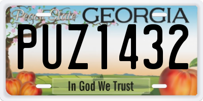 GA license plate PUZ1432
