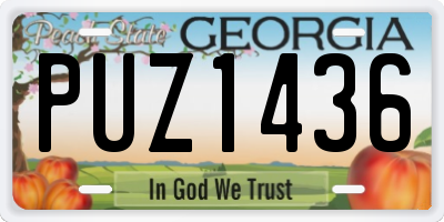 GA license plate PUZ1436