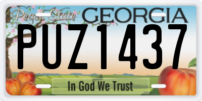 GA license plate PUZ1437