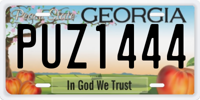 GA license plate PUZ1444