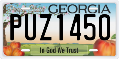 GA license plate PUZ1450