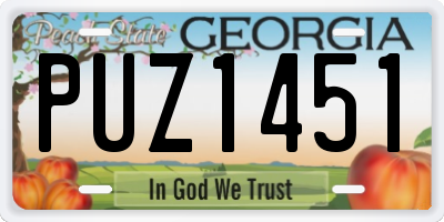 GA license plate PUZ1451
