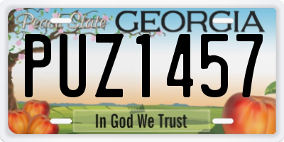 GA license plate PUZ1457