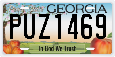 GA license plate PUZ1469