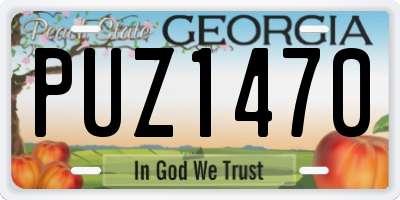 GA license plate PUZ1470
