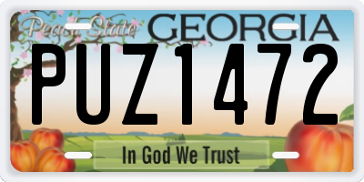 GA license plate PUZ1472