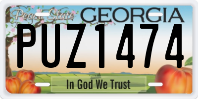 GA license plate PUZ1474
