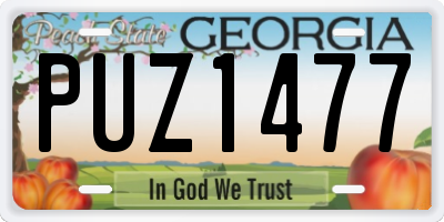GA license plate PUZ1477
