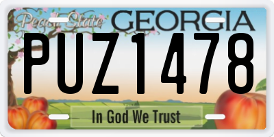 GA license plate PUZ1478