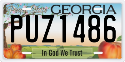 GA license plate PUZ1486