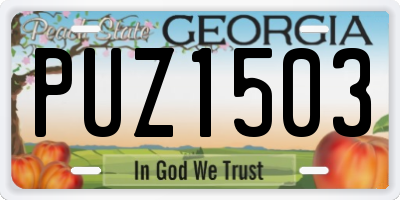 GA license plate PUZ1503