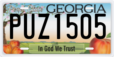 GA license plate PUZ1505