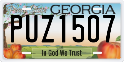 GA license plate PUZ1507