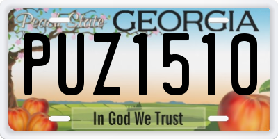 GA license plate PUZ1510