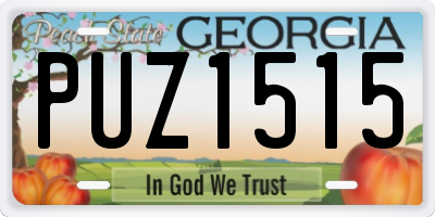 GA license plate PUZ1515