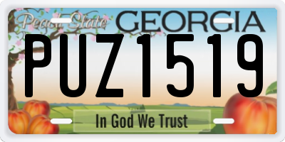 GA license plate PUZ1519