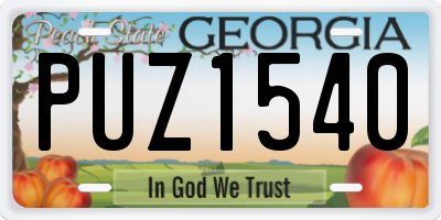GA license plate PUZ1540