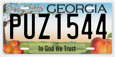 GA license plate PUZ1544