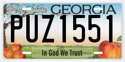 GA license plate PUZ1551