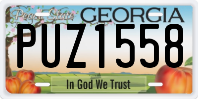 GA license plate PUZ1558