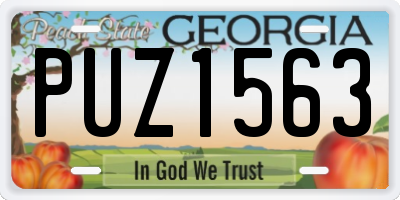 GA license plate PUZ1563