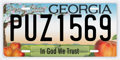 GA license plate PUZ1569