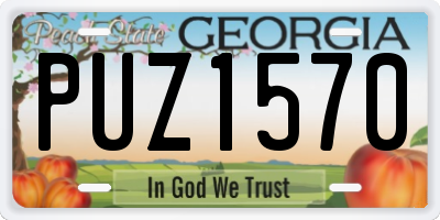 GA license plate PUZ1570