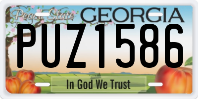 GA license plate PUZ1586