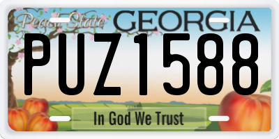 GA license plate PUZ1588