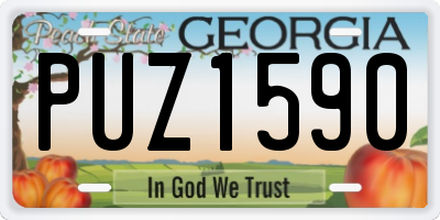 GA license plate PUZ1590