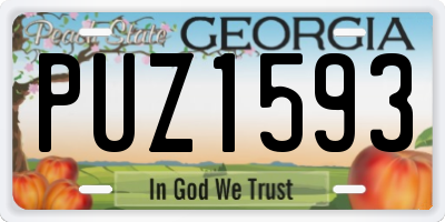 GA license plate PUZ1593