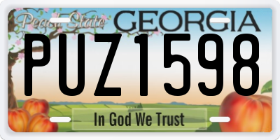 GA license plate PUZ1598