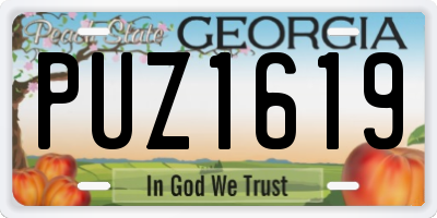 GA license plate PUZ1619