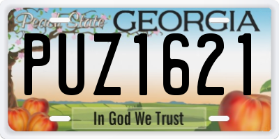 GA license plate PUZ1621