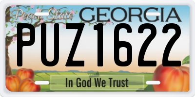 GA license plate PUZ1622